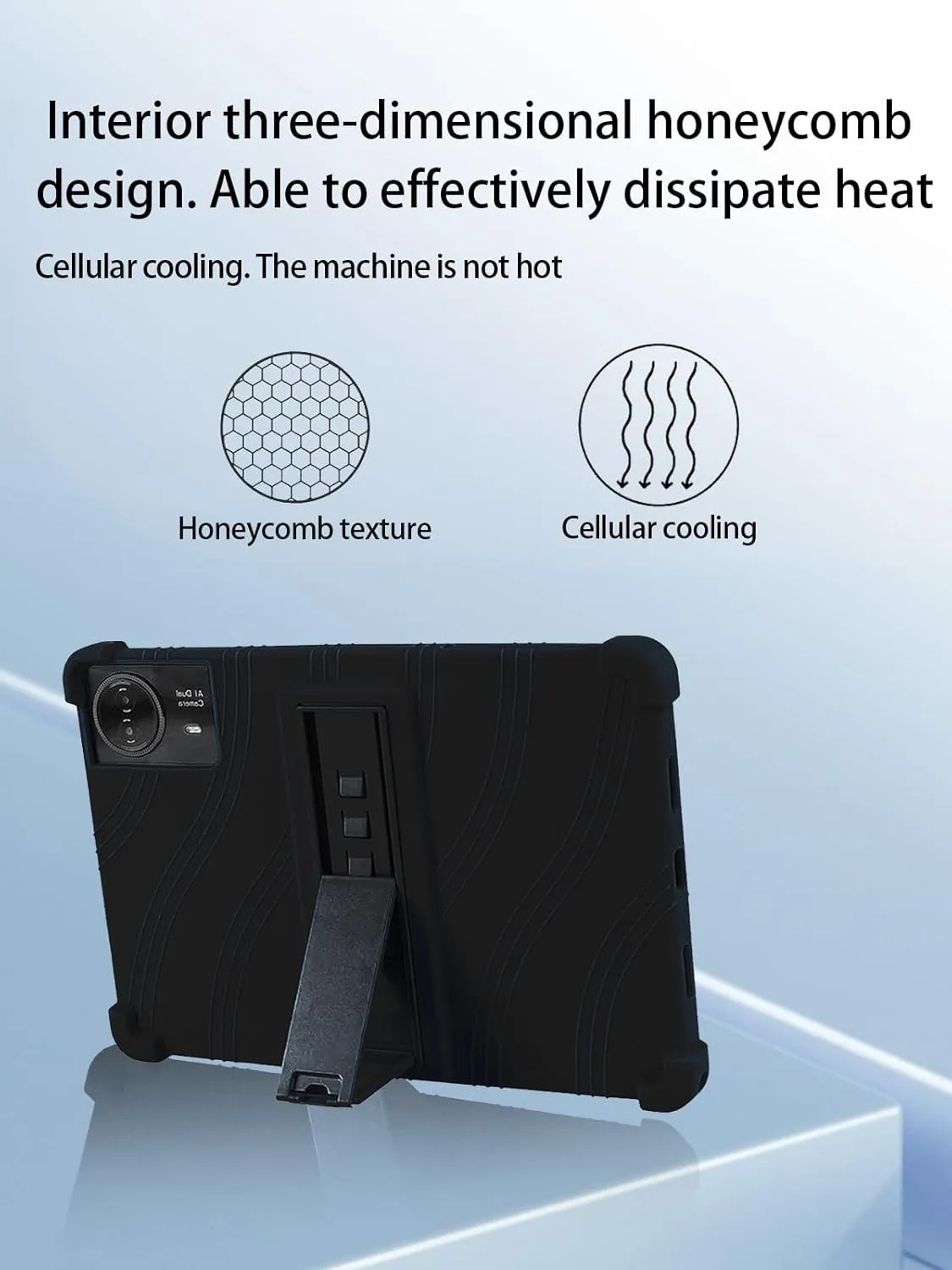 for TECLAST T65max 13 Inches Android 14 Tablet 2024 New Tablet Model Case,Soft Silicone Adjustable Stand Cover Lightweight Kids Friendly,Black.