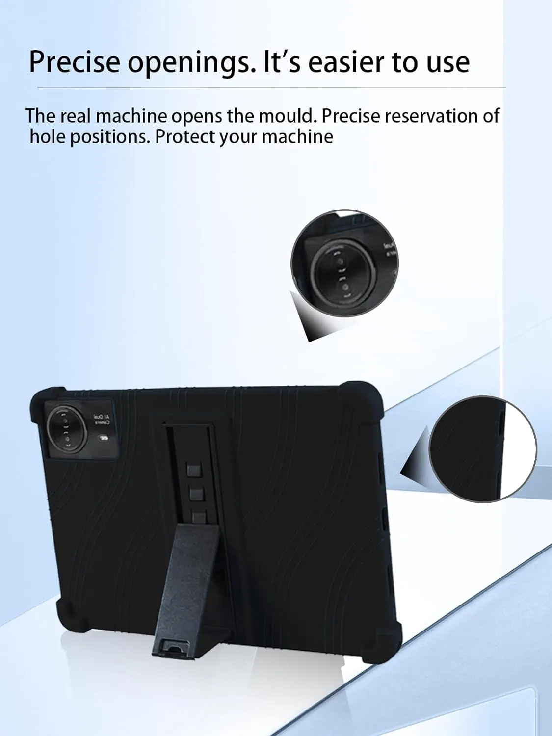 for TECLAST T65max 13 Inches Android 14 Tablet 2024 New Tablet Model Case,Soft Silicone Adjustable Stand Cover Lightweight Kids Friendly,Black.