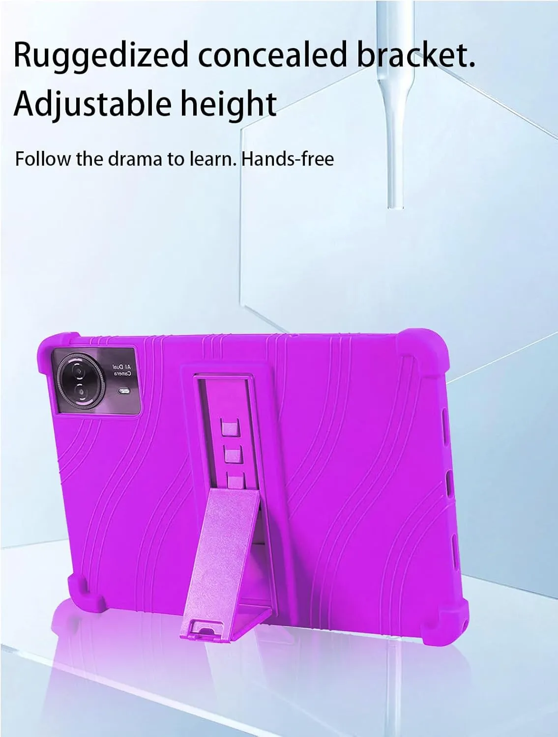 for TECLAST T65max 13 Inches Android 14 Tablet 2024 New Tablet Model Case,Soft Silicone Adjustable Stand Cover Lightweight Kids Friendly,Purple.