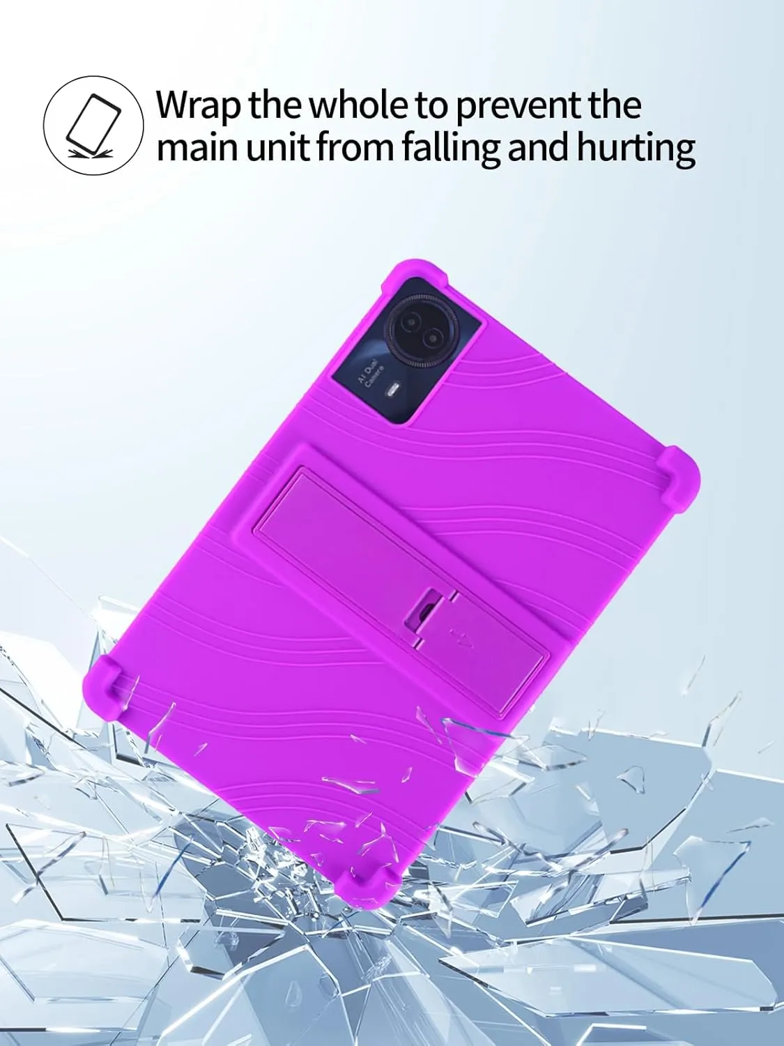 for TECLAST T65max 13 Inches Android 14 Tablet 2024 New Tablet Model Case,Soft Silicone Adjustable Stand Cover Lightweight Kids Friendly,Purple.