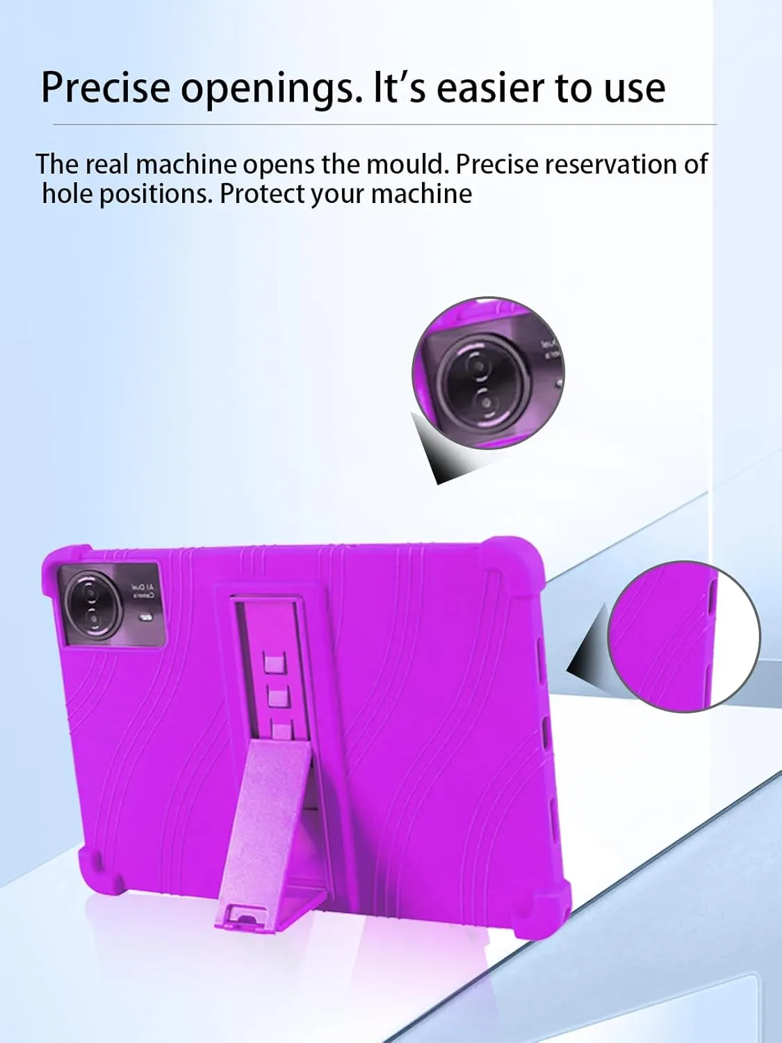 for TECLAST T65max 13 Inches Android 14 Tablet 2024 New Tablet Model Case,Soft Silicone Adjustable Stand Cover Lightweight Kids Friendly,Purple.