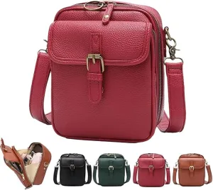 Forcipower Small Crossbody Bag, Urvashi Messenger Leather Purse with Rfid Card Slots Anti-Theft Wallet for Women