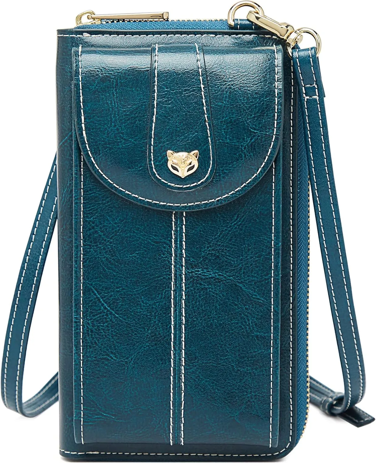 FOXLOVER Leather Small Crossbody Bags for Women RFID Blocking Cell Phone Purse with Credit Card Slots Wallet Shoulder Bag
