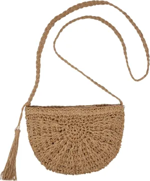 Fozehlad Women Straw Crossbody Purse Straw Clutch Bag Summer Beach Shoulder Handbag Woven Handmade Purse