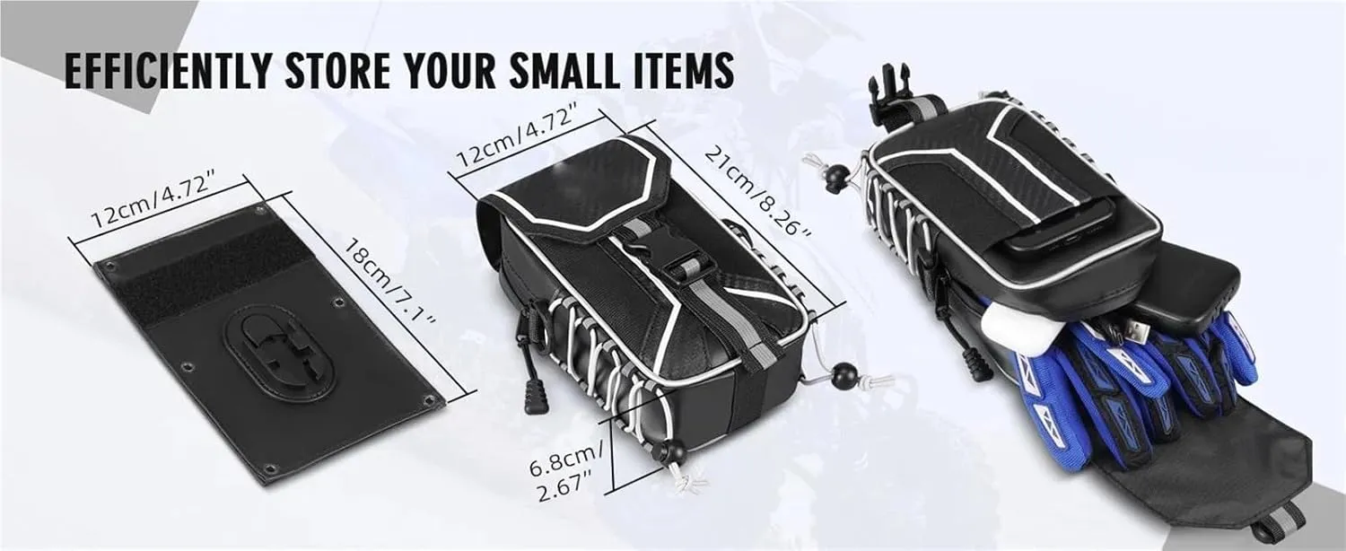 Front Fender Bag for Yam&aha YFZ 450 YFZ450R YFZ450X YFZ450SE Off-Road Water Resistant Tool Pack ATV Storage Accessories(Black)