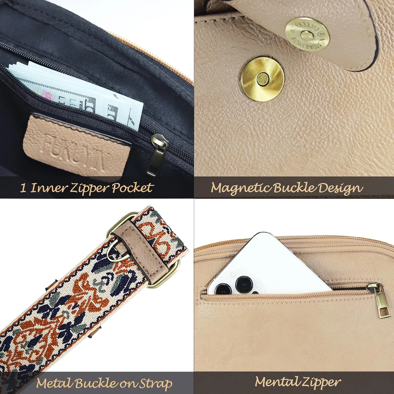 FUKUYIN Small Crossbody Bags for Women Vegan Leather Shoulder Purses Women's Crossbody Handbags