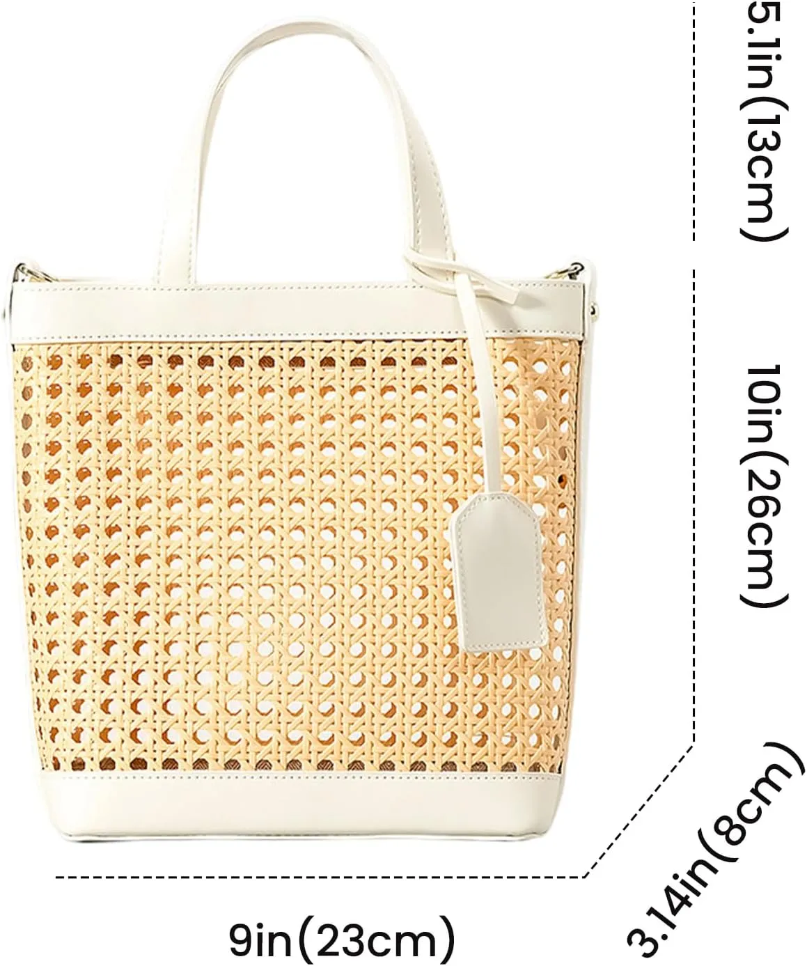 FUNSEED Handmade Rattan Handbag for Women Hollow Out Crossbody Woven Bag for Vacation