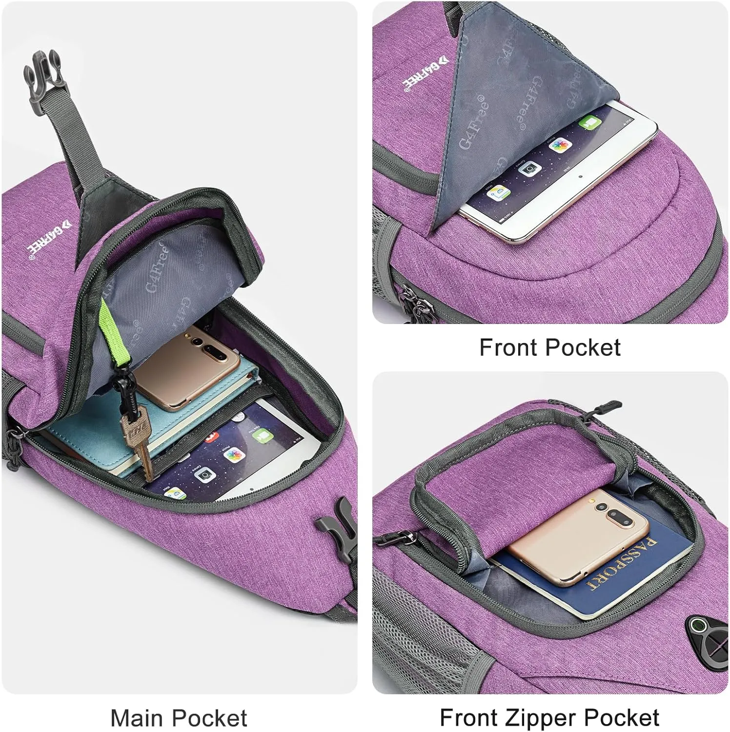 G4Free RFID Sling Bag Crossbody Backpack Small Chest Shoulder Bag Hiking Outdoor