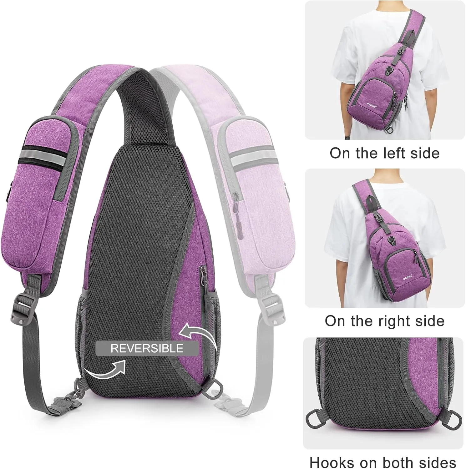 G4Free RFID Sling Bag Crossbody Backpack Small Chest Shoulder Bag Hiking Outdoor