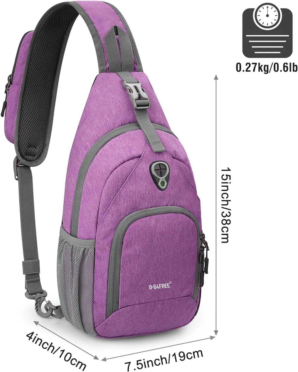 G4Free RFID Sling Bag Crossbody Backpack Small Chest Shoulder Bag Hiking Outdoor