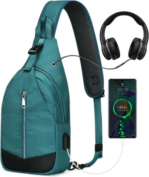 G4Free Sling Bag RFID Blocking Crossbody Sling Backpack Small Shoulder Chest Bag Daypack USB Charger Port Men Women