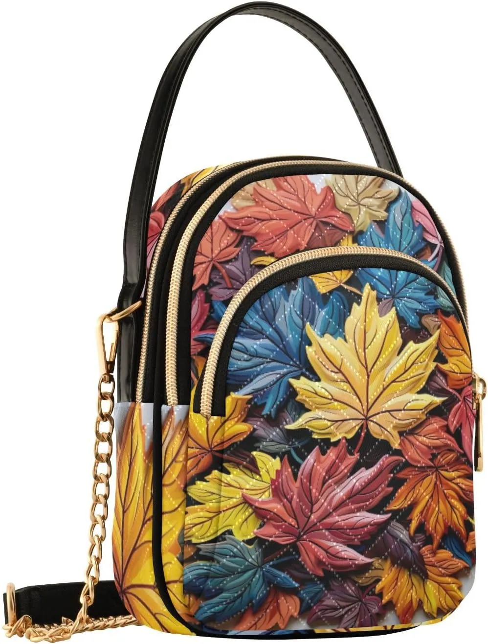 GAIGEO Autumn Maple Leaves Women's Crossbody Handbags, Removable Strap Crossbody Bag, Summer Crossbody Purse