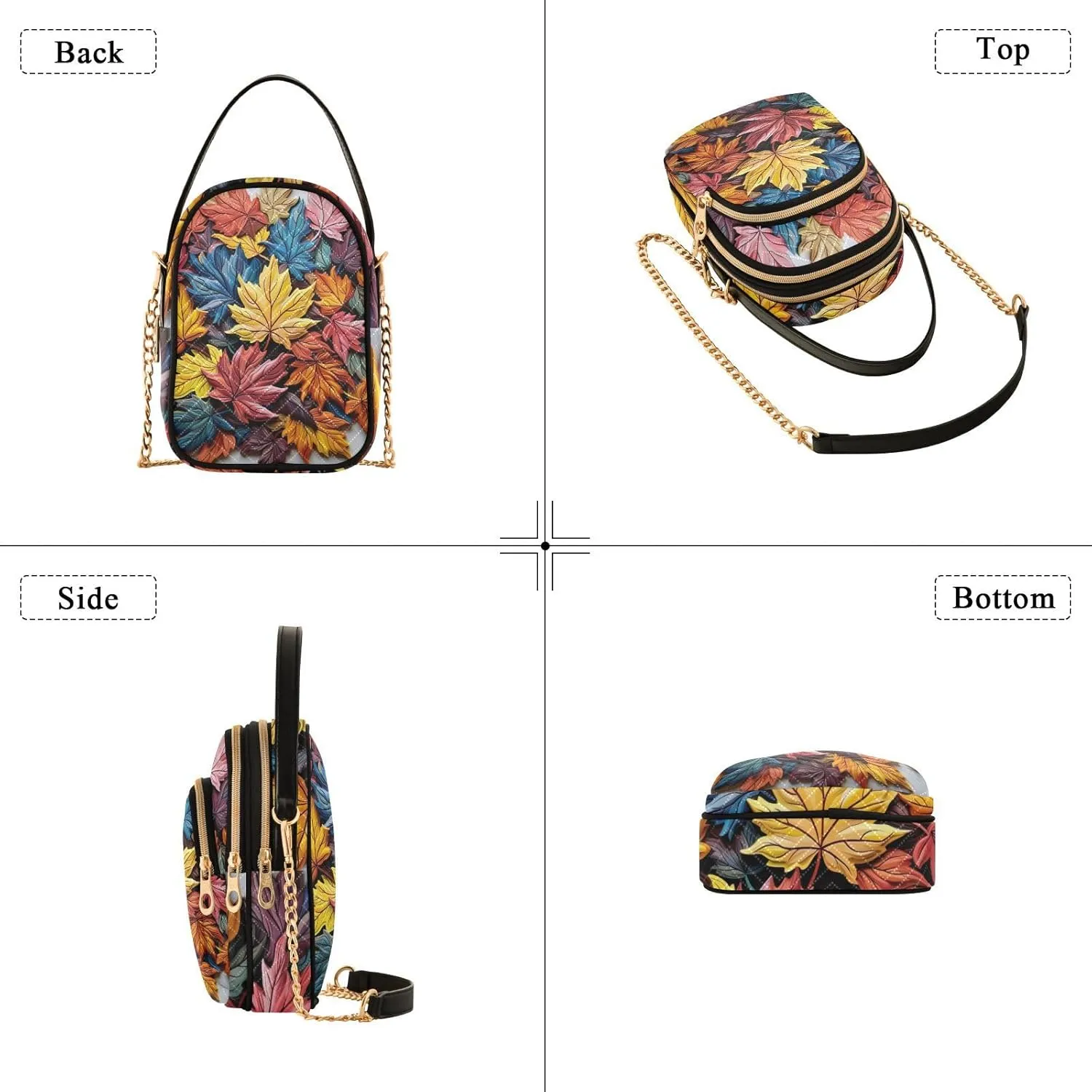 GAIGEO Autumn Maple Leaves Women's Crossbody Handbags, Removable Strap Crossbody Bag, Summer Crossbody Purse