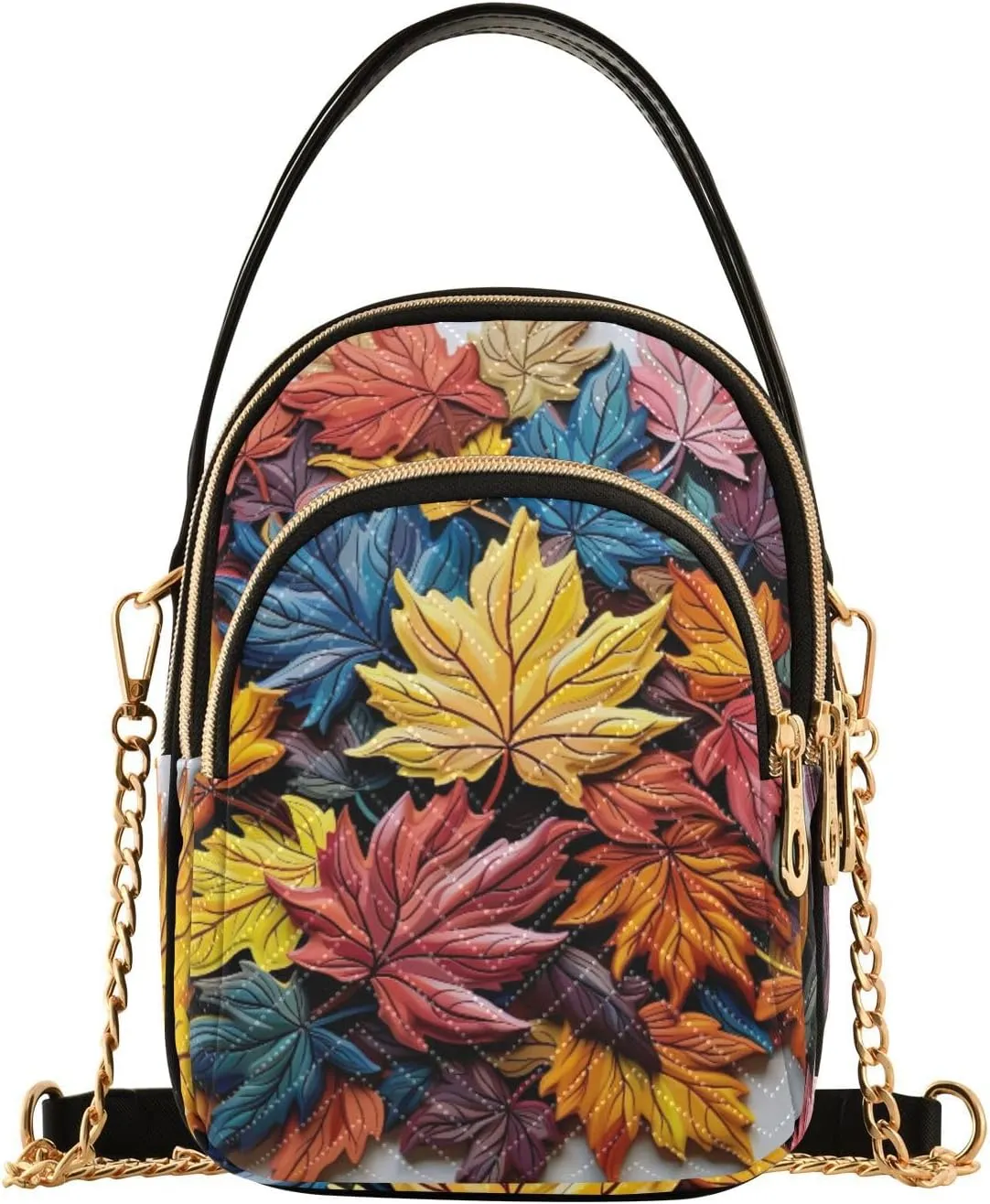 GAIGEO Autumn Maple Leaves Women's Crossbody Handbags, Removable Strap Crossbody Bag, Summer Crossbody Purse