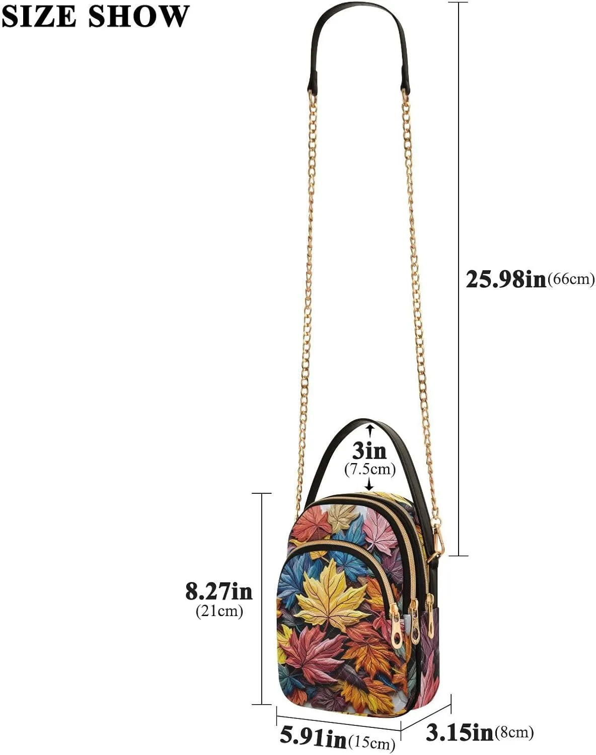 GAIGEO Autumn Maple Leaves Women's Crossbody Handbags, Removable Strap Crossbody Bag, Summer Crossbody Purse