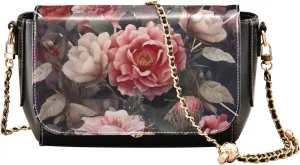 GAIGEO Botanical Beige Lemons Crossbody Purses for Women Leather, Leather Crossbody Bag with Flap, Leather Crossbody Bags