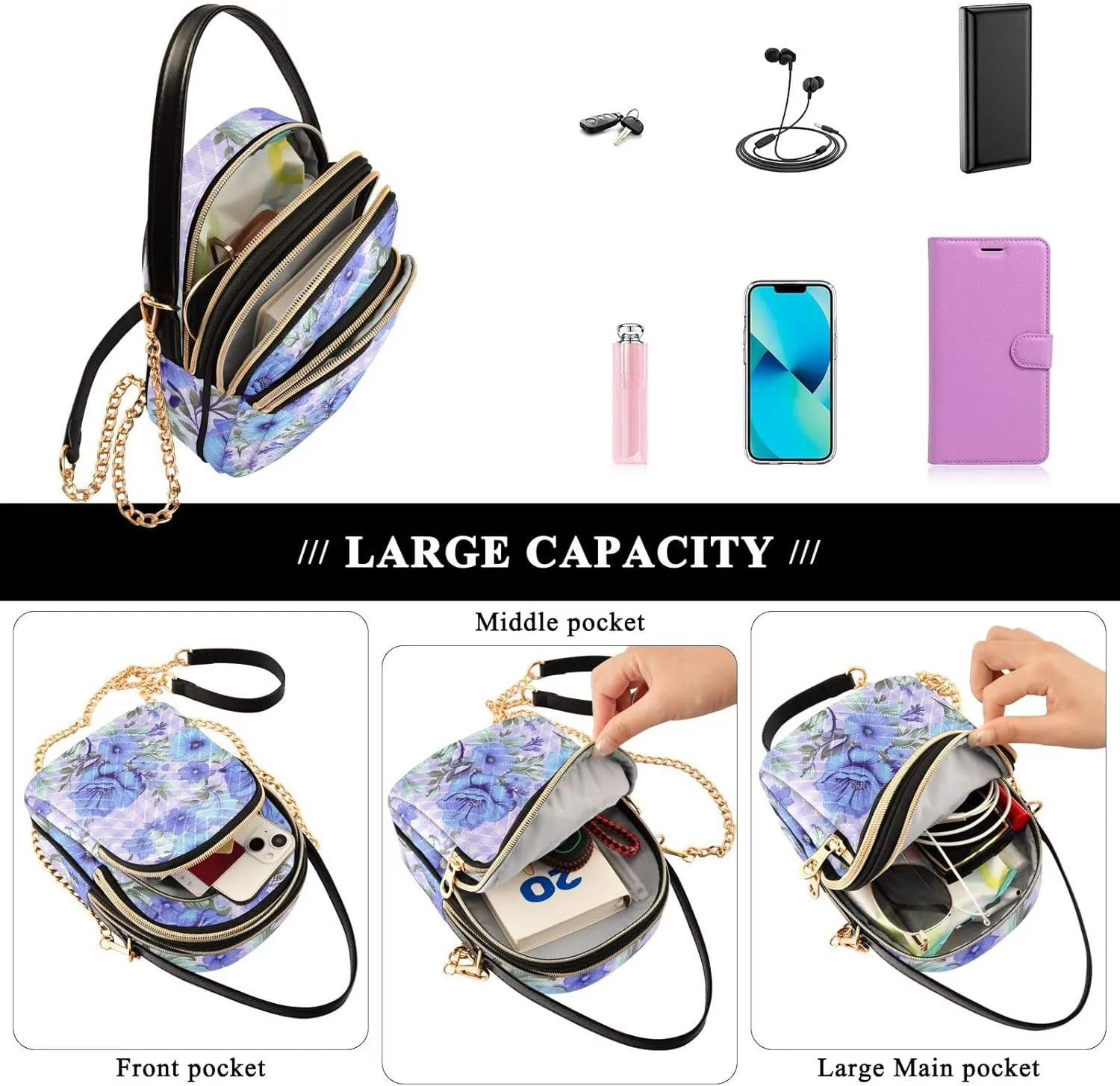 GAIGEO Colorful Geometric Ornament with Stylized Ladies Shoulder Handbags, Shoulder Purses for Women Crossbody
