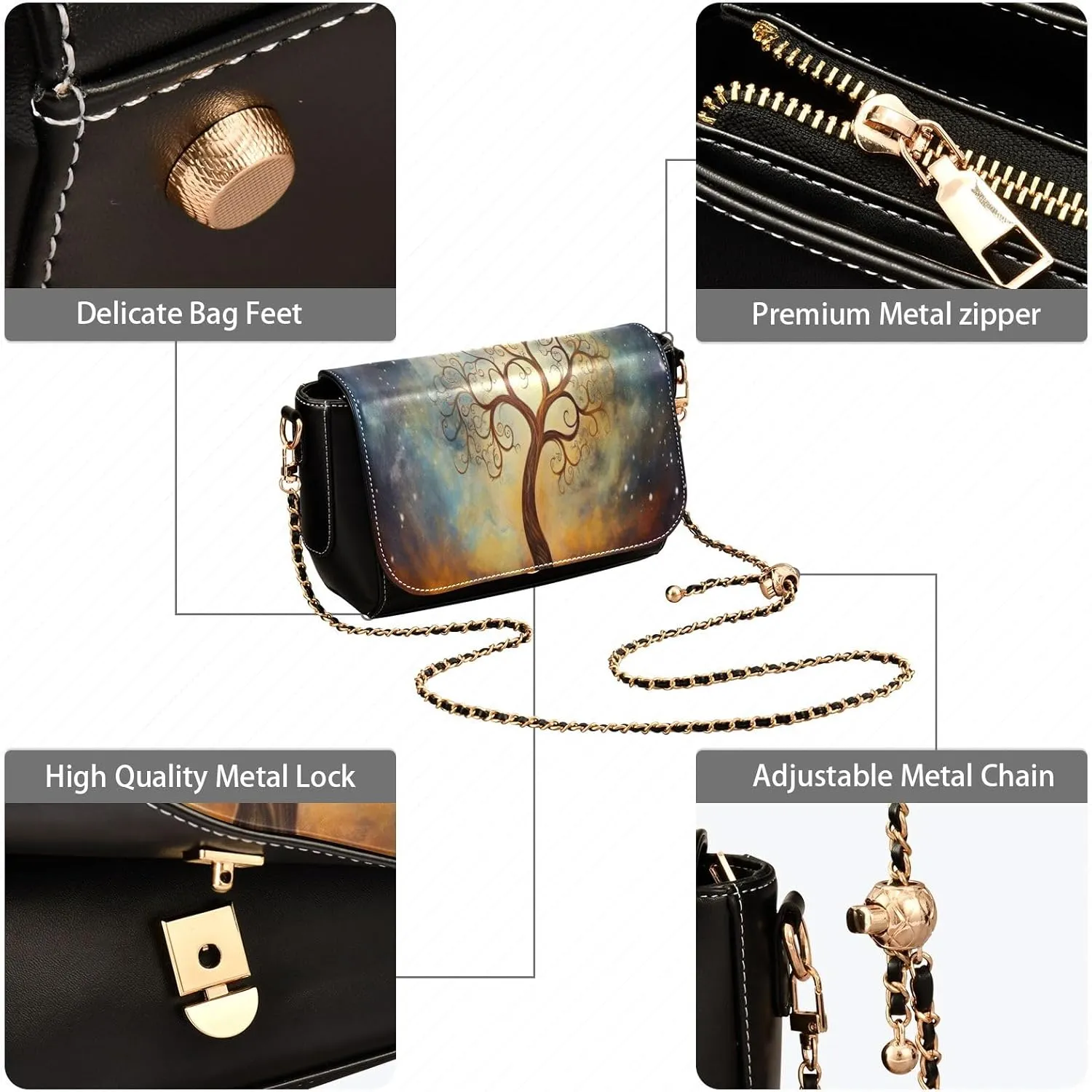 GAIGEO Colorful Geometrical Ornament with Stylized Women's Crossbody Bags, Crossbody Purses for Women Leather