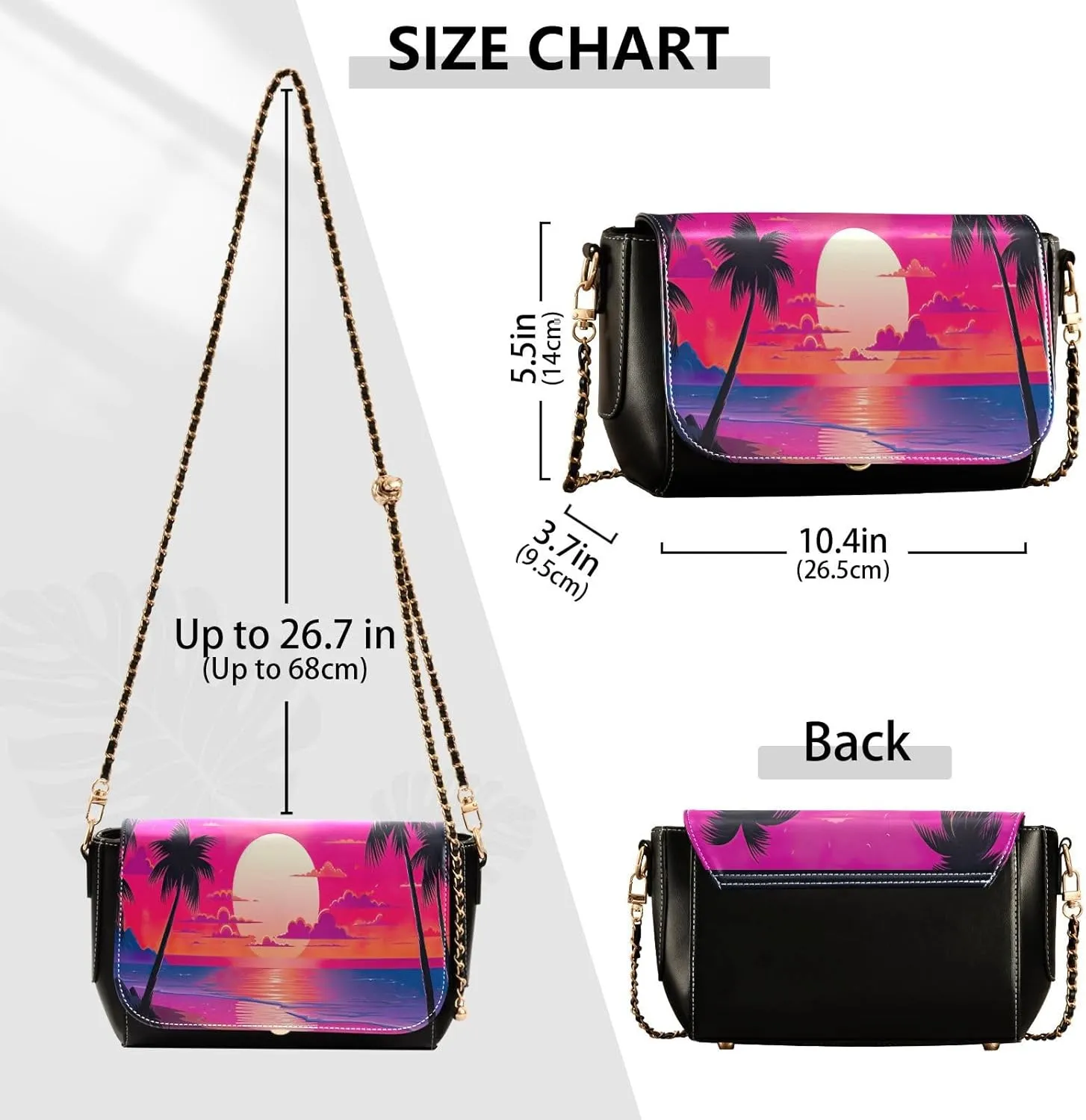GAIGEO Colorful Mushrooms and Ferns Women's Shoulder Bags, Womens Leather Shoulder Bag, Leather Crossbody Travel Bags
