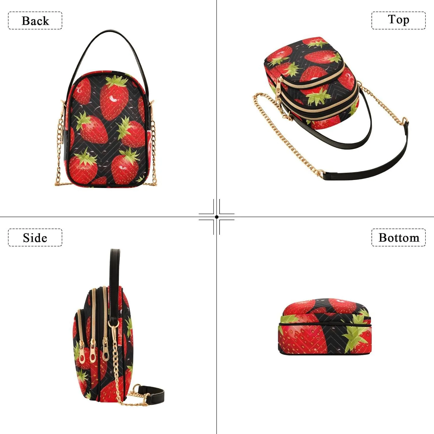 GAIGEO Colorful Tropical Leaves Crossbody Handbag with Chain Strap, Women's Crossbody Bag, Small Crossbody Purses for Women