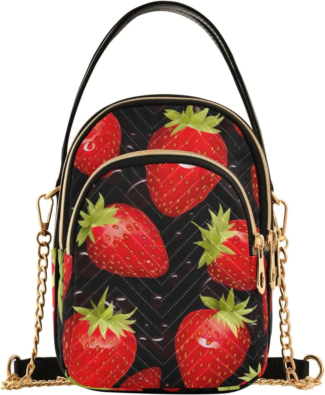 GAIGEO Colorful Tropical Leaves Crossbody Handbag with Chain Strap, Women's Crossbody Bag, Small Crossbody Purses for Women