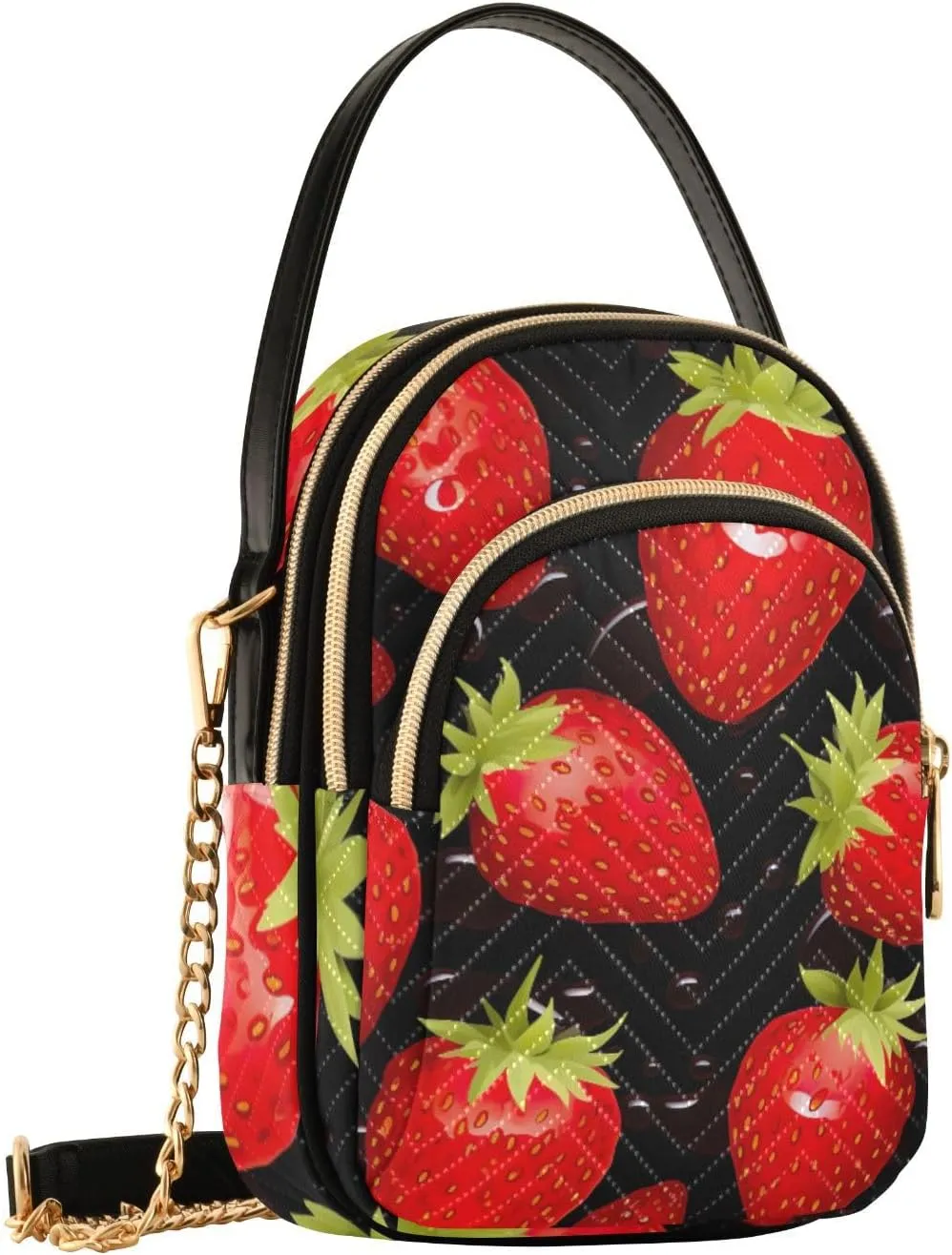 GAIGEO Colorful Tropical Leaves Crossbody Handbag with Chain Strap, Women's Crossbody Bag, Small Crossbody Purses for Women