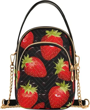 GAIGEO Colorful Tropical Leaves Crossbody Handbag with Chain Strap, Women's Crossbody Bag, Small Crossbody Purses for Women