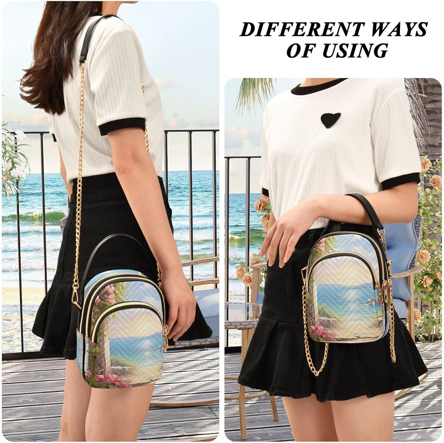 GAIGEO Elephant Colorful Geometric Women's Crossbody Bag, Small Purses for Women Crossbody, Crossbody Travel Purses for Women