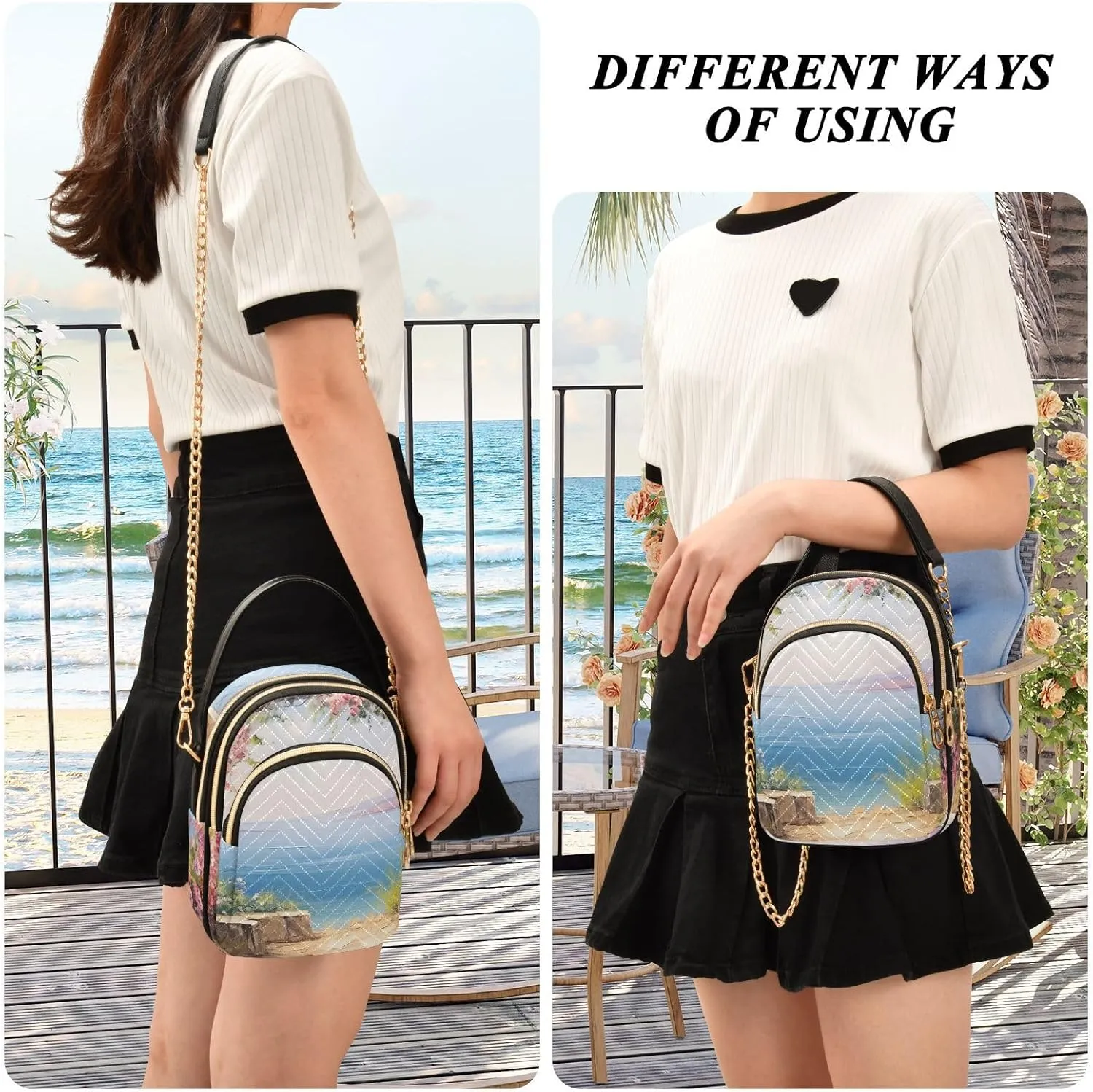 GAIGEO Elephant Colorful Geometric Women's Crossbody Bag, Small Purses for Women Crossbody, Crossbody Travel Purses for Women