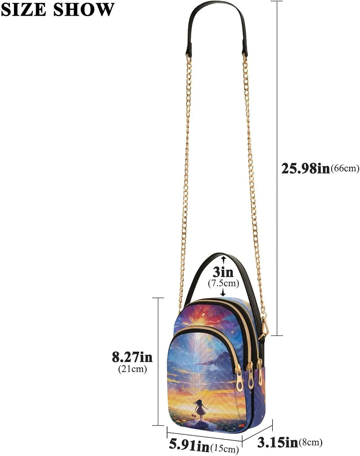 GAIGEO Fantasy World Flower Sea Crossbody Bag with Removable Strap, Women's Crossbody, Fashion Crossbody Bags for Women