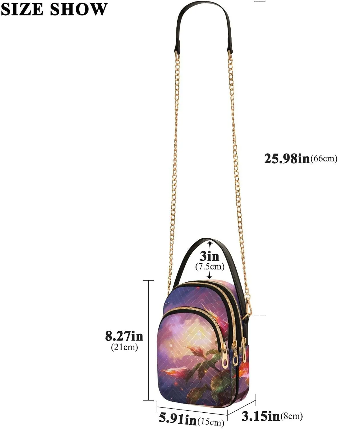 GAIGEO Fantasy World Flower Sea Crossbody Bag with Removable Strap, Women's Crossbody, Fashion Crossbody Bags for Women