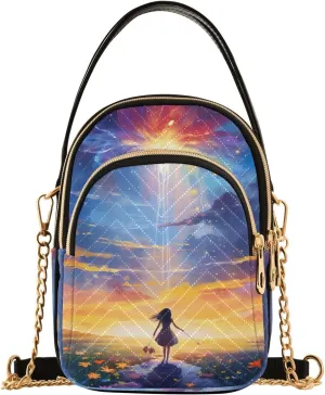 GAIGEO Fantasy World Flower Sea Crossbody Bag with Removable Strap, Women's Crossbody, Fashion Crossbody Bags for Women