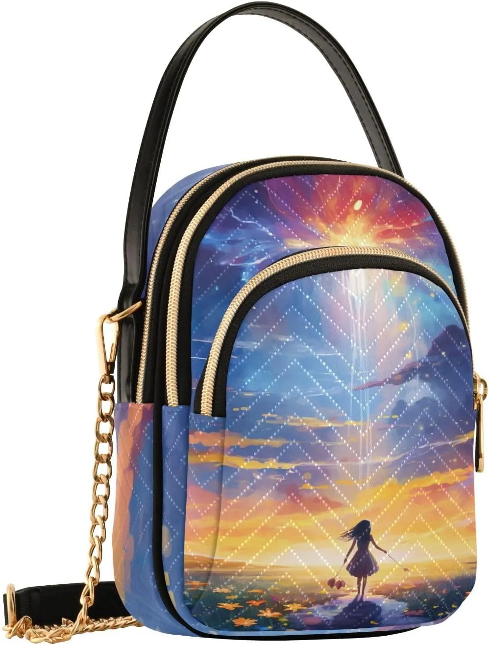 GAIGEO Fantasy World Flower Sea Crossbody Bag with Removable Strap, Women's Crossbody, Fashion Crossbody Bags for Women
