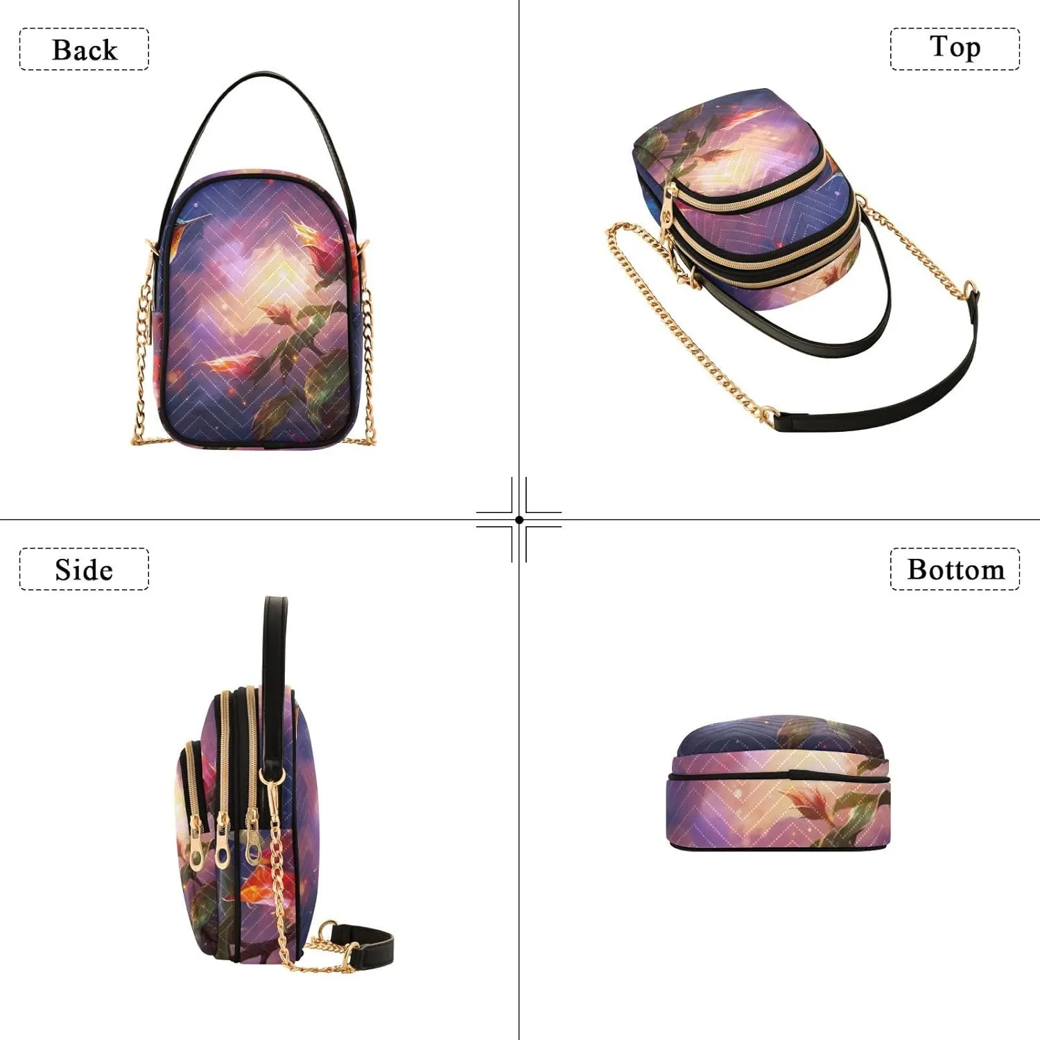 GAIGEO Fantasy World Flower Sea Crossbody Bag with Removable Strap, Women's Crossbody, Fashion Crossbody Bags for Women