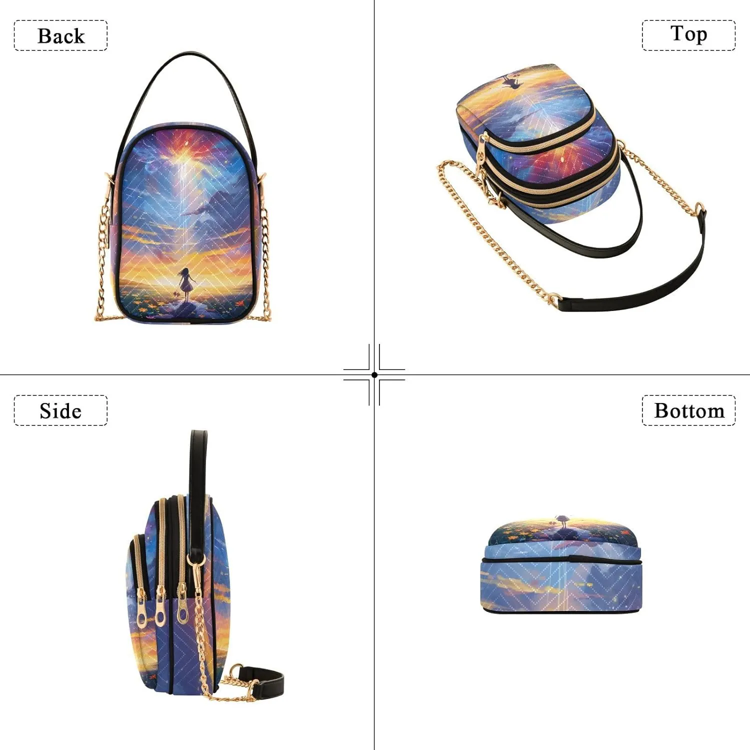 GAIGEO Fantasy World Flower Sea Crossbody Bag with Removable Strap, Women's Crossbody, Fashion Crossbody Bags for Women