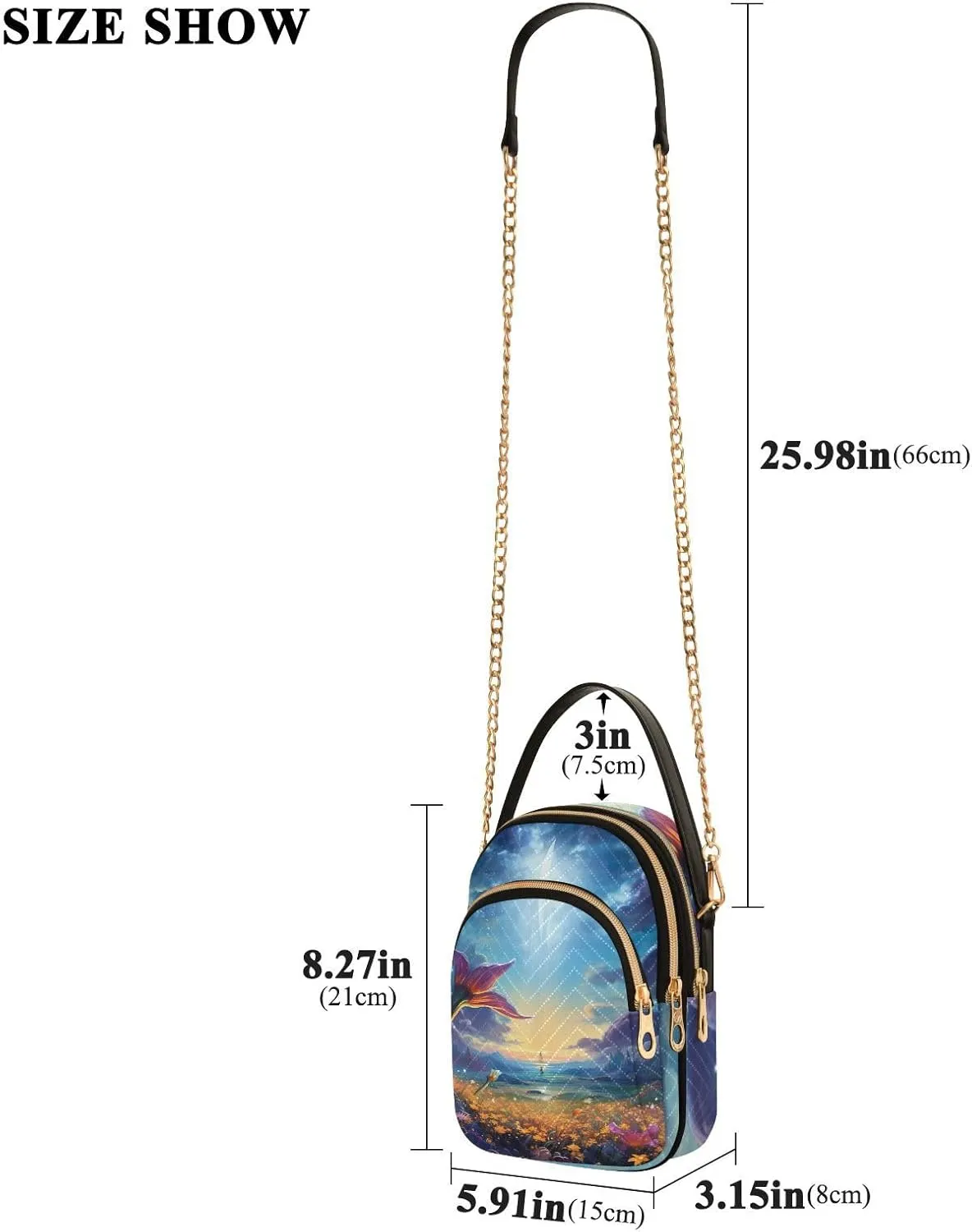 GAIGEO Old Map of the Tower and Palace Women’s Crossbody, Casual Crossbody Purse Removable Strap Crossbody