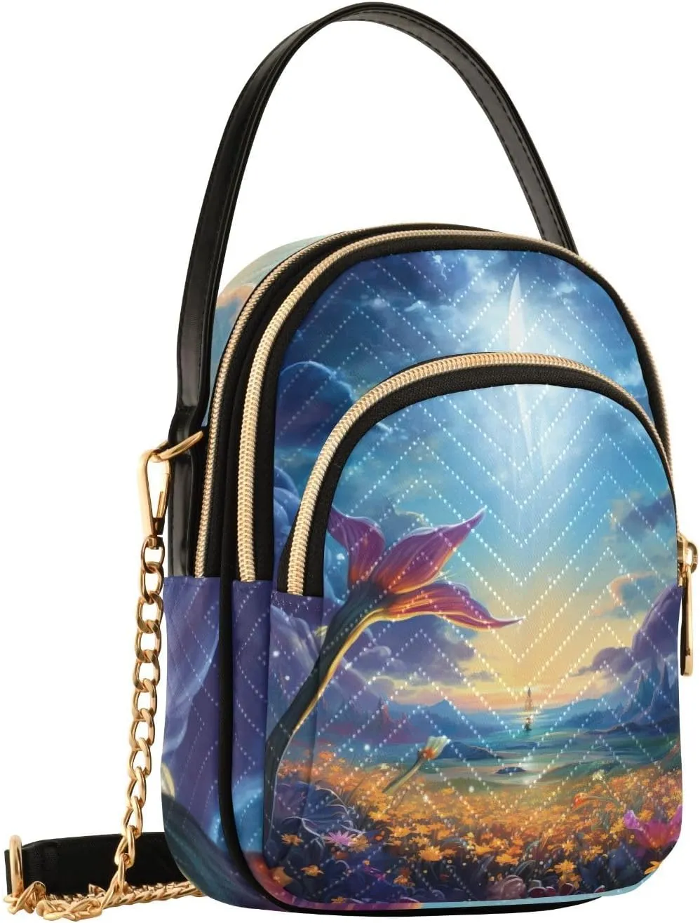 GAIGEO Old Map of the Tower and Palace Women’s Crossbody, Casual Crossbody Purse Removable Strap Crossbody