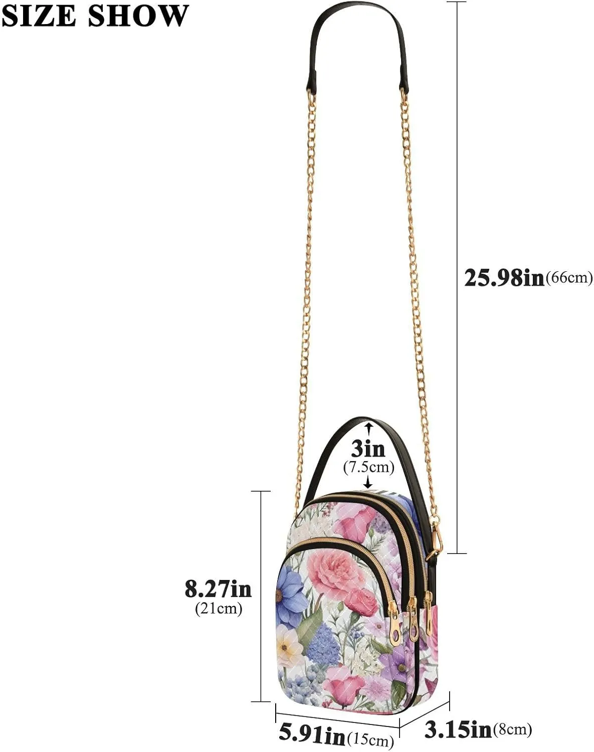 GAIGEO Strawberries and Flowers Women s Crossbody Handbags, Fashionable Crossbody Bags Shoulder Purse Crossbody