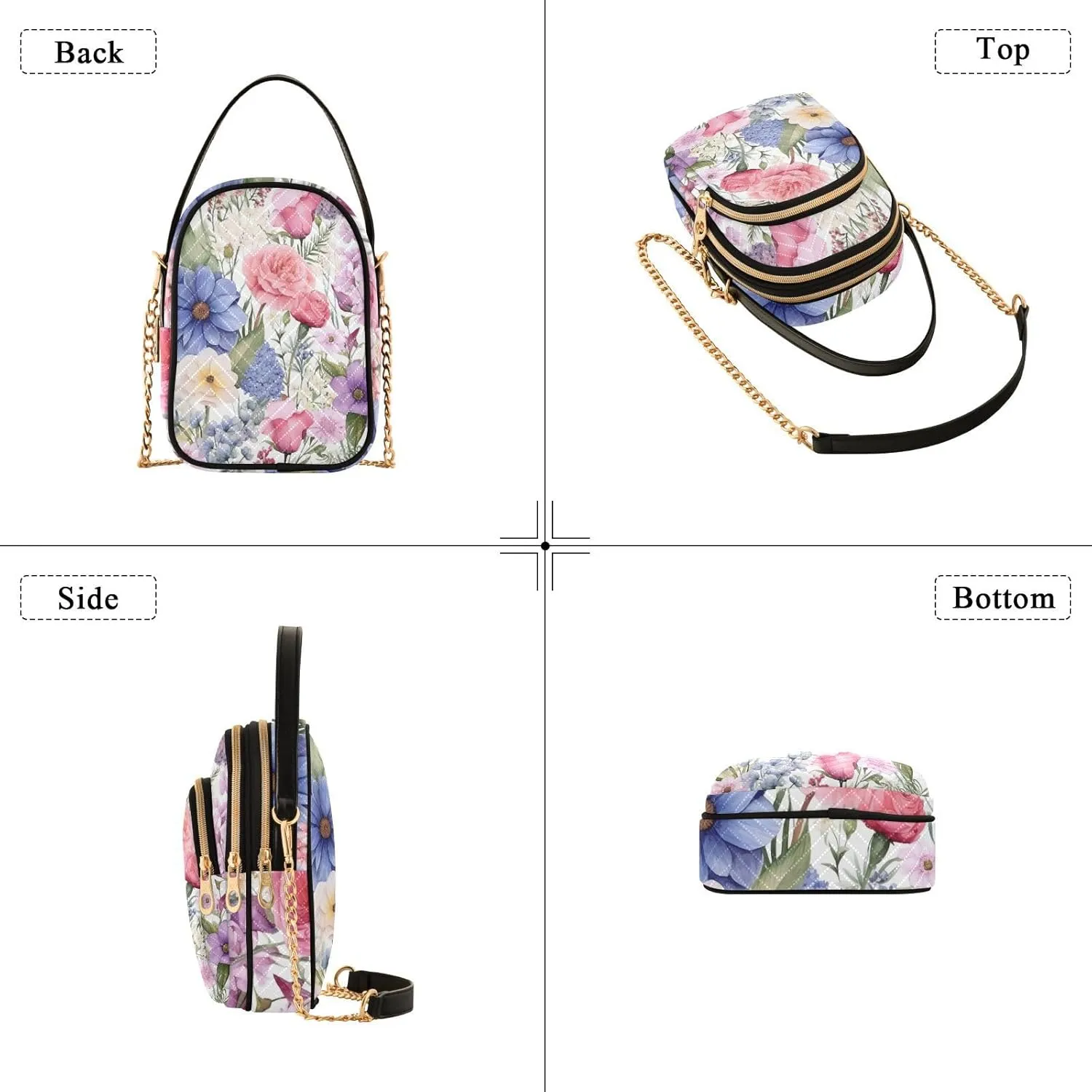 GAIGEO Strawberries and Flowers Women s Crossbody Handbags, Fashionable Crossbody Bags Shoulder Purse Crossbody