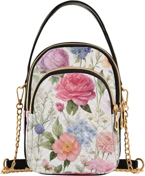GAIGEO Strawberries and Flowers Women s Crossbody Handbags, Fashionable Crossbody Bags Shoulder Purse Crossbody