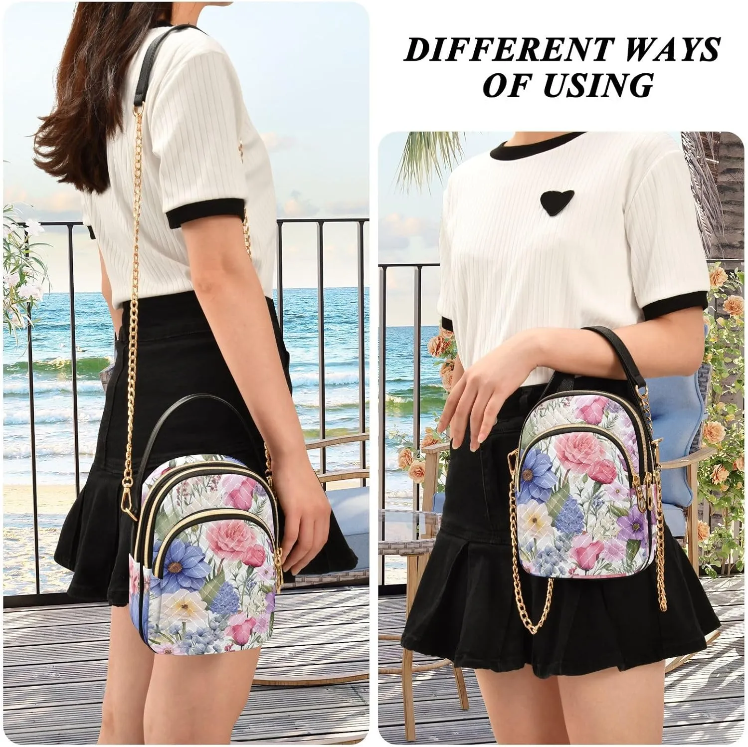 GAIGEO Strawberries and Flowers Women s Crossbody Handbags, Fashionable Crossbody Bags Shoulder Purse Crossbody