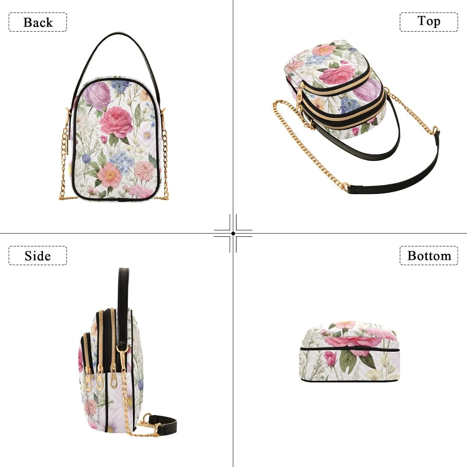 GAIGEO Strawberries and Flowers Women s Crossbody Handbags, Fashionable Crossbody Bags Shoulder Purse Crossbody