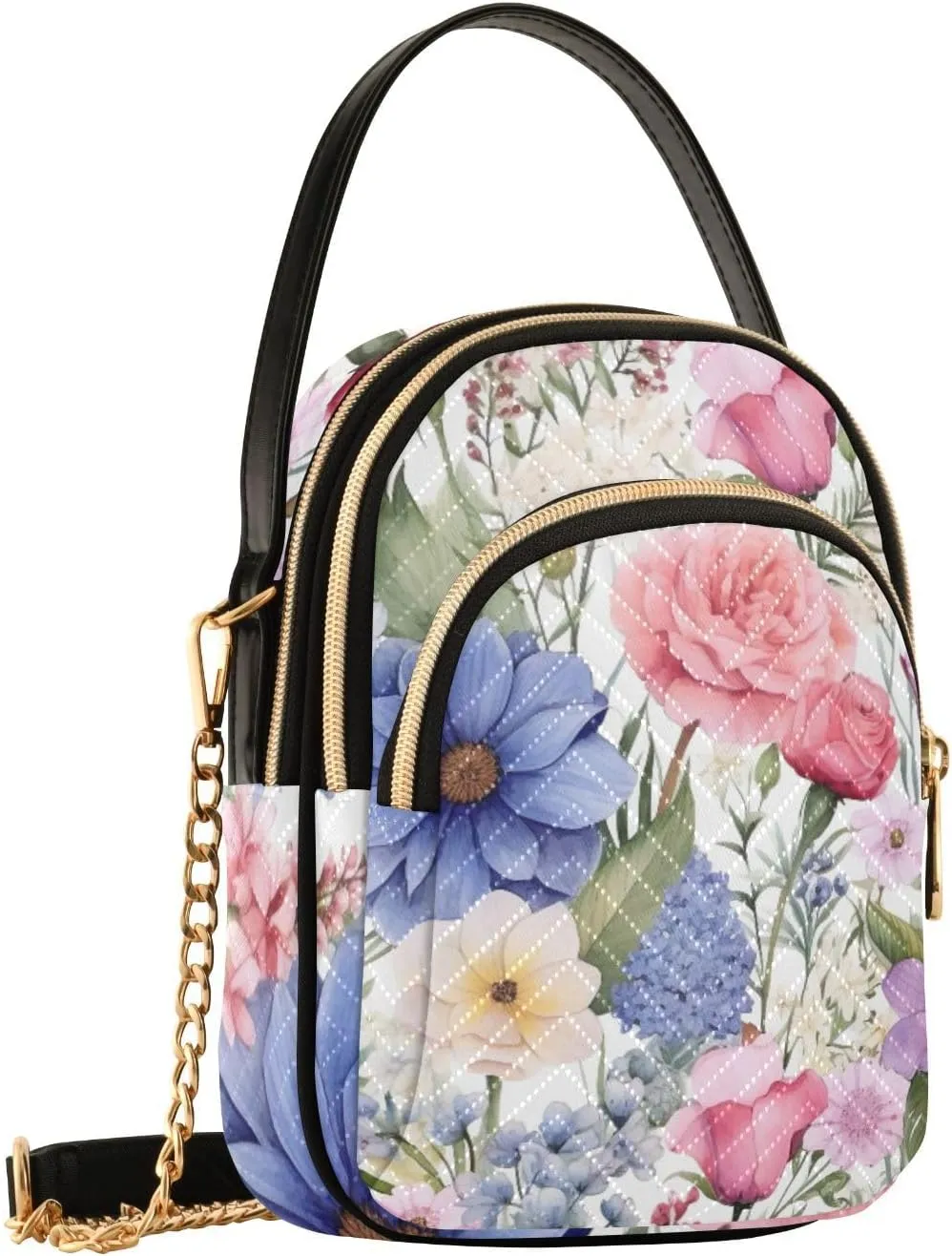 GAIGEO Strawberries and Flowers Women s Crossbody Handbags, Fashionable Crossbody Bags Shoulder Purse Crossbody