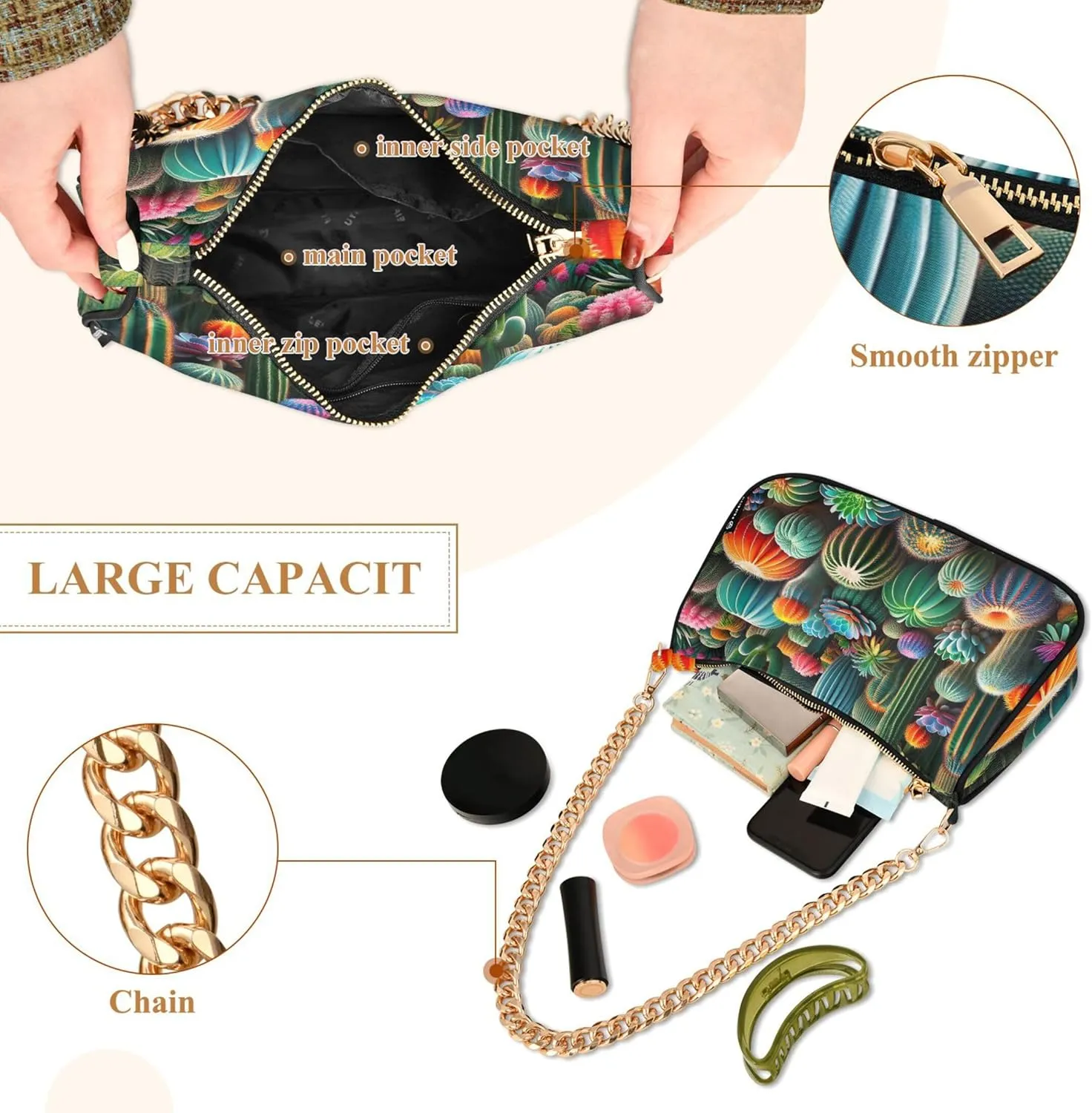 Game Controller Monster Face Medium Purse Hobo Party Purses Womens Ladies Handbags Chain Cute Shoulder Bag