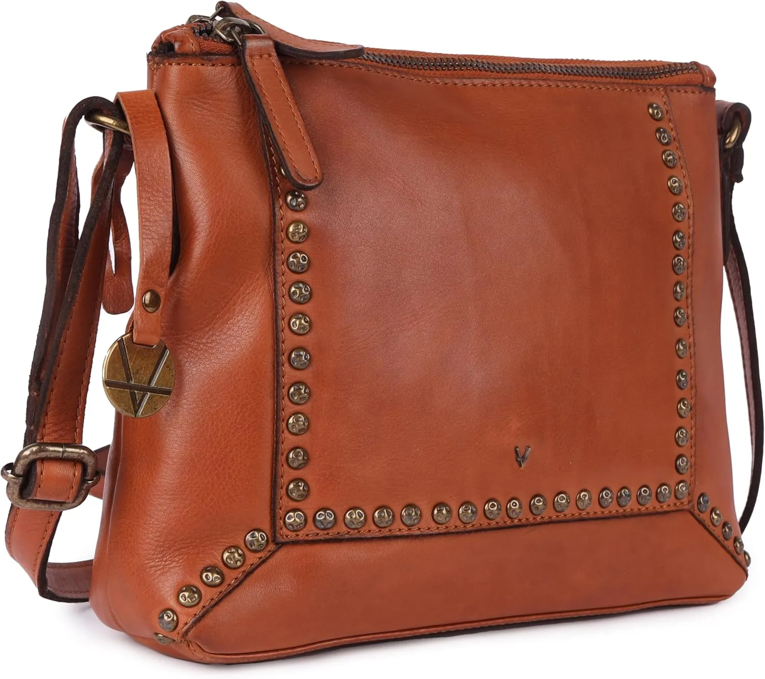 Genuine Italian Leather Boho Studded Crossbody Sling Bag - Stylish, Durable, & Perfect for Everyday Use for women