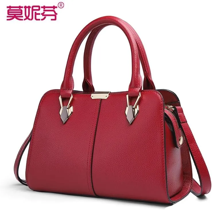 Genuine leather handbag, cowhide handbag, large capacity women's handbag, new bag, hand-held one shoulder crossbody
