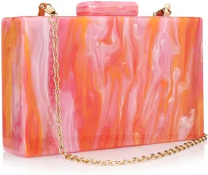 Gets Acrylic Handbags for Women Rattan Woven Clutch Purses Acrylic Evening Bag Square Box Clutch Bag for Prom Party