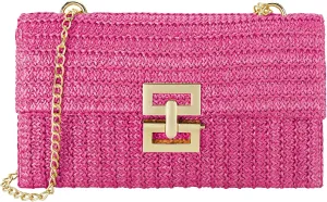 Gets Straw Clutch, Straw Clutch Women Hand-woven for Summer Beach Envelope Clutch Purse Wallet