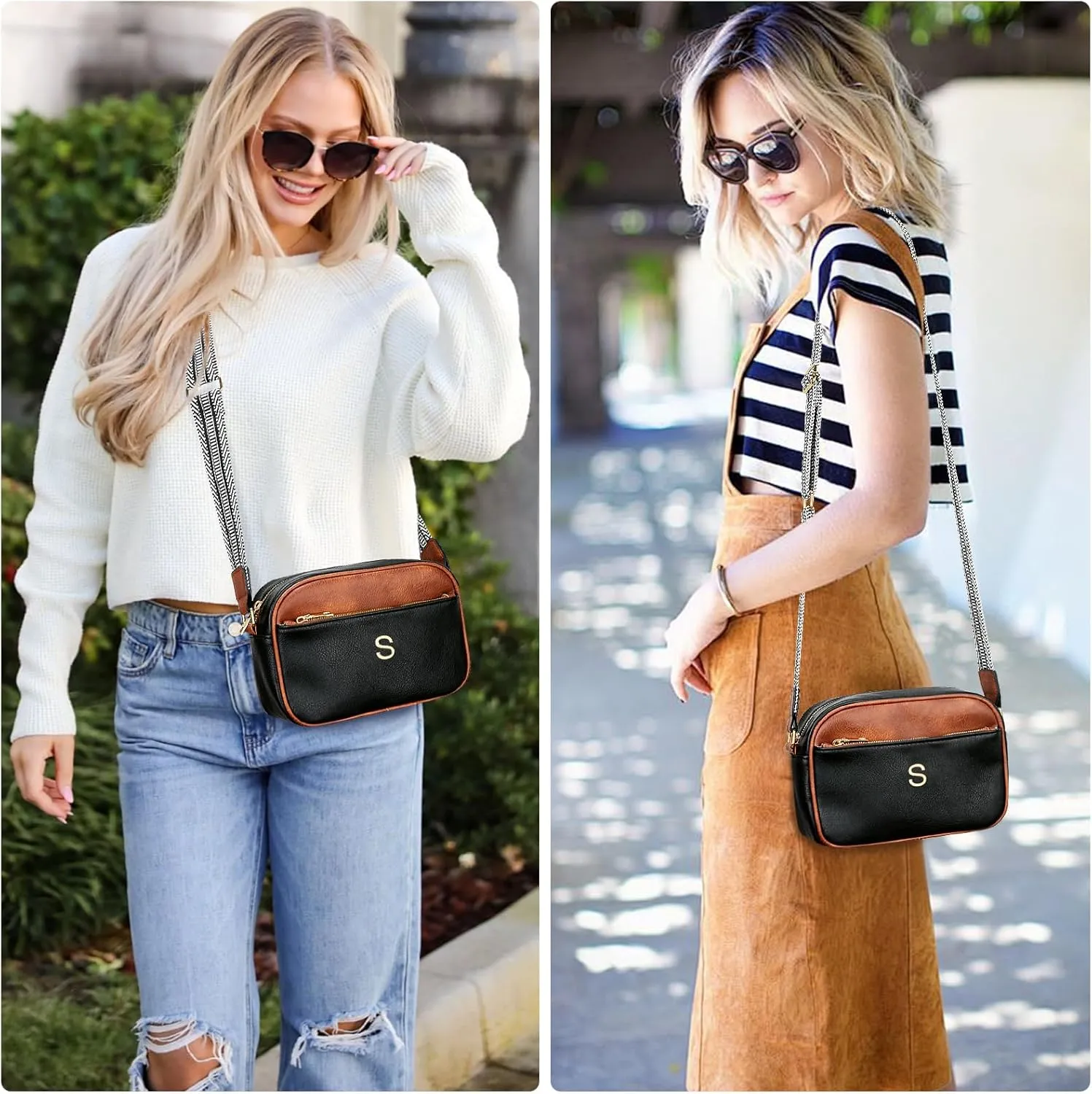 Gifts for Women Personalized Mothers Day Gifts Crossbody Bag Small Purse with Initial Letter Shoulder Handbags