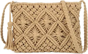 Gladdon Bohemian Small Crossbody Bag for Women Stylish Woven Shoulder Purses with Tassel